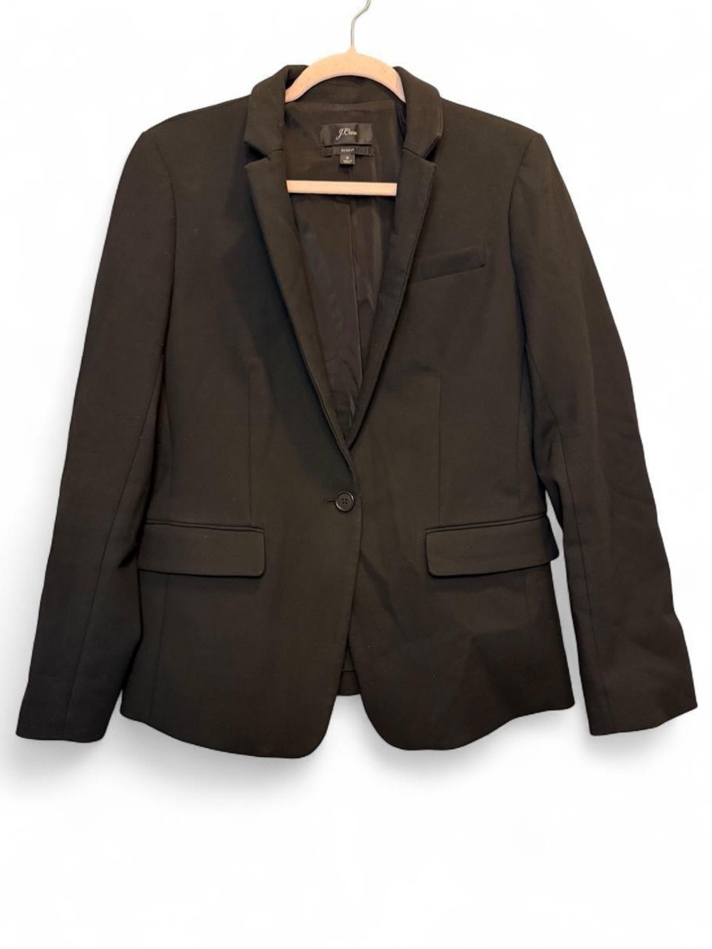 J. Crew Black Regent Blazer Fitted Jacket Single Button Size 8 Timeless